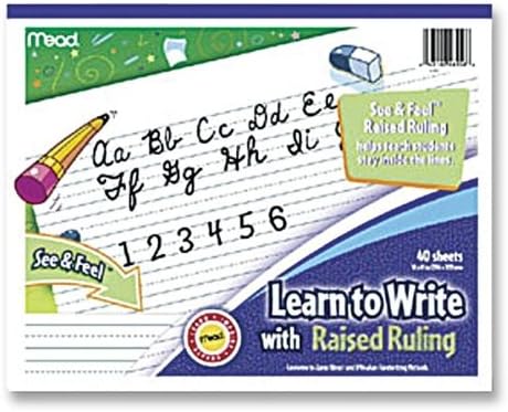 Wholesale CASE of 25 - Mead Raised Ruling Dotted Line Writing Tablet-Writing Tablet, Raised Ruling, Dotted Lines, 8"x10", White