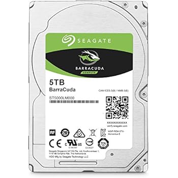 Seagate BarraCuda 5TB Internal Hard Drive HDD - 2.5 Inch Sata 6Gb/s 5400 RPM 128MB Cache for Computer Desktop PC (ST5000LM000)