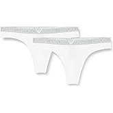 Emporio Armani Women's Stretch Cotton Studs Logoband 2-Pack Thong