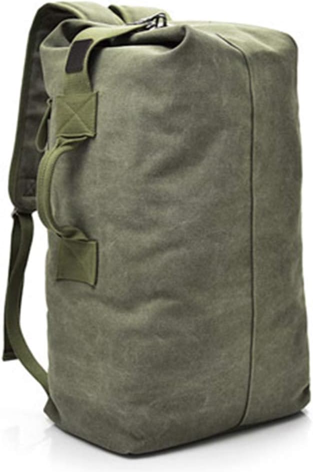 Mens Large Canvas Backpack Holdall Duffel Bag Durable Travel Rucksack Tactical Hiking Weekend Daypack