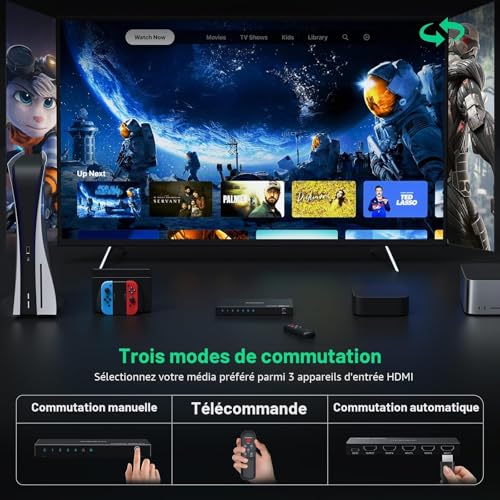 HDMI Switch 4K 60Hz, AVIDGRAM HDMI 2.0 Switch 4 in 1 Out, 4 Port HDMI Selector Box with IR Remote Control Support HDCP 2.2 HDR10 3D 18Gbps for Xbox PS4 Roku HDTV Monitor