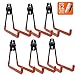 CoolYeah Steel Garage Storage Utility Double Hooks, Heavy Duty for Organizing Ladder Hooks, Long U Hooks (Pack of 6, 6.3 × 7.3 × 6.1 inches)