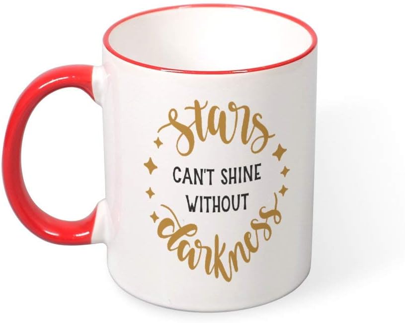 DKISEE Stars Cant Shine Without Darkness Color Coffee Mug Novelty 11oz Ceramic Mug Cup Birthday Christmas Anniversary Gag Gifts Idea