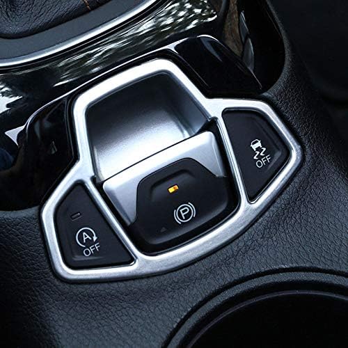 AST Works Chrome Hand Brake Center Console Frame Cover Trim for Jeep Compass 2017-2018