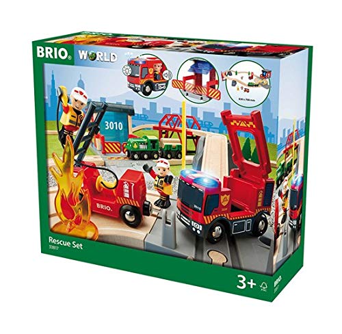 BRIO World 33817 - Bahn Großes Feuerwehr Deluxe Set, bunt