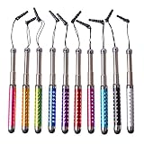 IC ICLOVER 10pcs Bling Retractable Stylus Pens for iPhone4/4s/5/5c/5s,iPod,ipad, Android Phone,Samsung Galaxry,Tablet PC,Touch Screen,HTC,BlackBerry ... (10PCS)