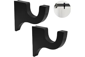Pastlla 2 Pack Wooden Curtain Rod Brackets, Wood Brackets Curtain Rod Holder 3-1/2" Return Bracket for 2" Pole, for Hanging D