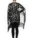 PrettyGuide Women's Evening Shawl Beaded 1920s Cape Poncho Fringed Cover Up Gold