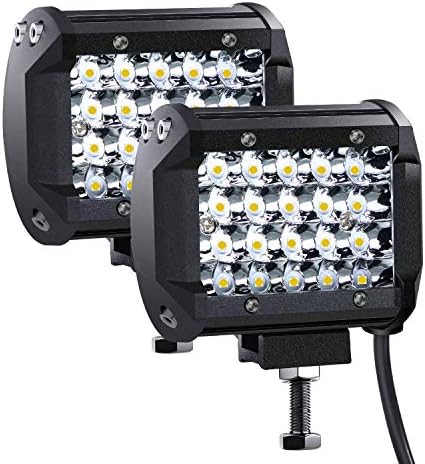 Kraumi LED Light Bar, 4’’ 144W Spot Cree LED Pods 10,500lm Off Road LED Backup Area Flood Lights for Rzr ATV UTV SUV Truck Boat Motorcycle Tractor(2 Pcs)