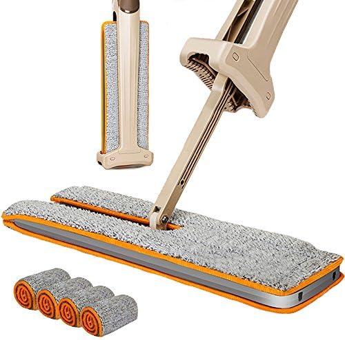 Benle Double Sided Microfiber Lazy Wet &amp; Dry Cleaning Mop for Bathroom, Kitchen, Wall, Tile and Hard Wood Floor (4 CLOTHS)