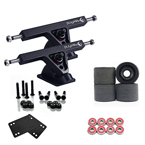 Maxfind Longboard Skateboard Package Combo with 7&rdquo; Trucks,