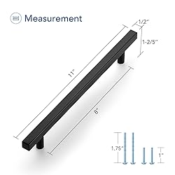 Ravinte Black Cabinet Handles 20 Pack 8 inch Matte