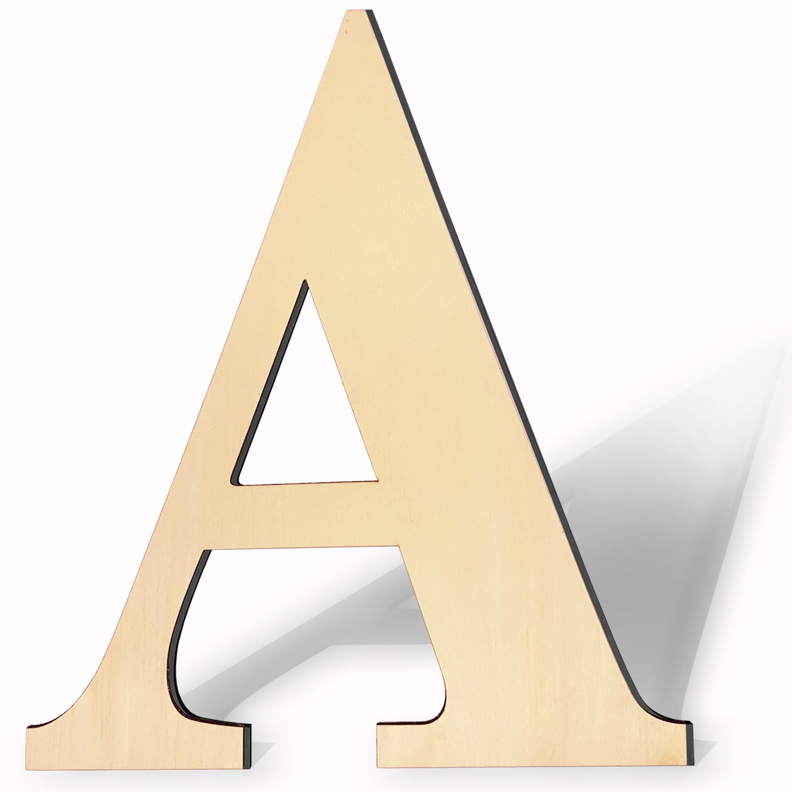 Photo 1 of 17 Inch Large Wooden Letters, Paintable Large Wood Letter for Crafts, Unfinished Blank Wood Alphabet Letter for Birthday, Parties, Wedding, Christmas Home Decoration(Letter A)