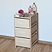 Lavish Home Organization Drawers with Natural Wood Shelf and Three Fabric Storage Bins- Lightweight and Perfect for Dorms, Bathrooms or Bedrooms