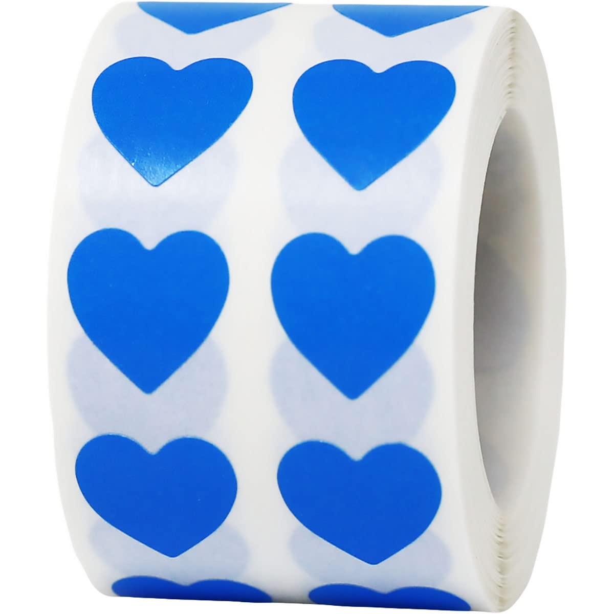 Photo 1 of ***READ CLERK NOTES*** Blue Heart Semi-Gloss Stickers in 1/2" Inch, 1000 Adhesive Labels on a roll, Arts and Crafts, Envelope Seals, Valentine's Day Gift Tags for Gift Giving