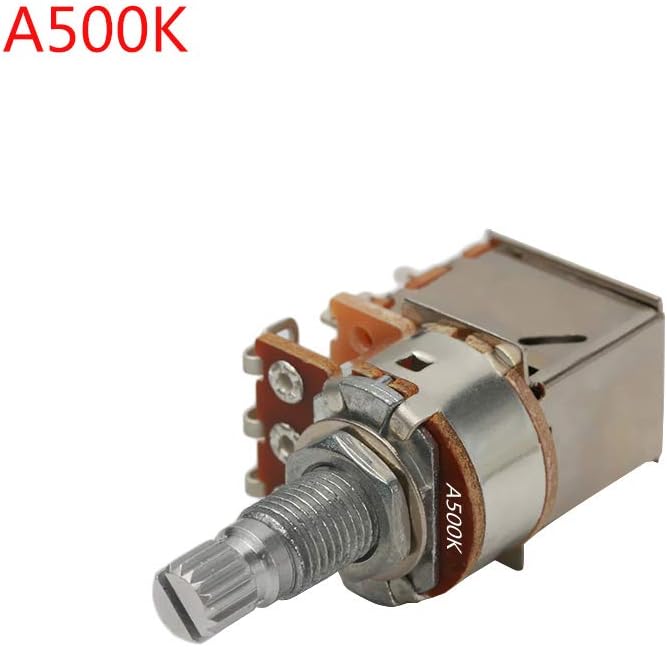 jumpeasy Shaft 18mm A500K B500K Electric Splined DPDT Guitar Switch Knob Control Pot Potentiometer Push Pull(A500K)