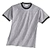 Port & Company Ringer T-Shirt-M (Athletic Heather/Black)