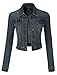 LE3NO Womens Vintage Long Sleeve Denim Jacket with Pockets