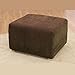SureFit Stretch Pique Oversized Ottoman Slipcover, Chocolate