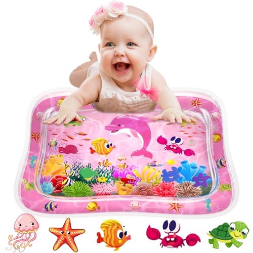 ZMLM Baby Tummy Time Water Mat: Infant Toy Gift for 3-12 Month Baby Sensory Playmat Babies Belly Time Inflatable Activity Play Mat Early Development, Stimulation Growth，Strengthen Baby's Muscles