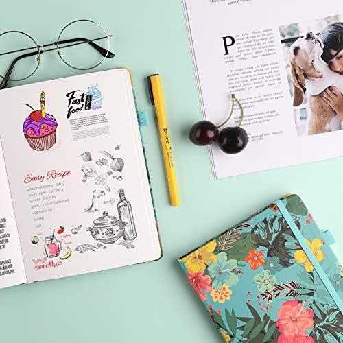 Bullet-Dotted-Journal-Notebook-A5-Cute-Floral-Hardcover-dot-grid-writing-notebooks-for-women-men-Premium-Thick-Paper-192-Pages-Pen-Loop-Bookmarks-Pocket-Detachable-Sheets