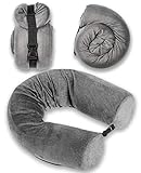 Dot&Dot Bendable Memory Foam Travel Pillow - Neck Pillow for Airplane, Bus, Train or Relaxing at Home (No Twistable Core)