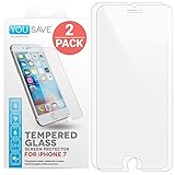 iPhone 7 Screen Protector [2 Pack] by Yousave Accessories [Tempered Glass] [3D Touch Compatible] 0.3mm Thickness / 9H Hardness Rating