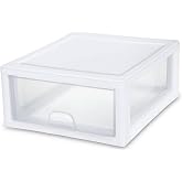 STERILITE 23018006 16 Quart Stacking Drawer, Clear (Pack of 1)
