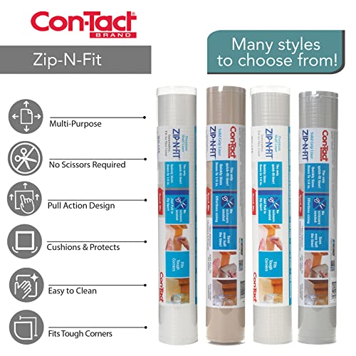 ConTact Brand ZipNFit Solid Grip Liner, 18" x 4', Taupe Pricepulse