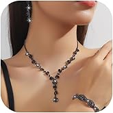 Slpytc Prom Sets for Brides Bridesmaid Elegant Wedding Earrings Necklace Bracelet Sets Formal Costume for Women