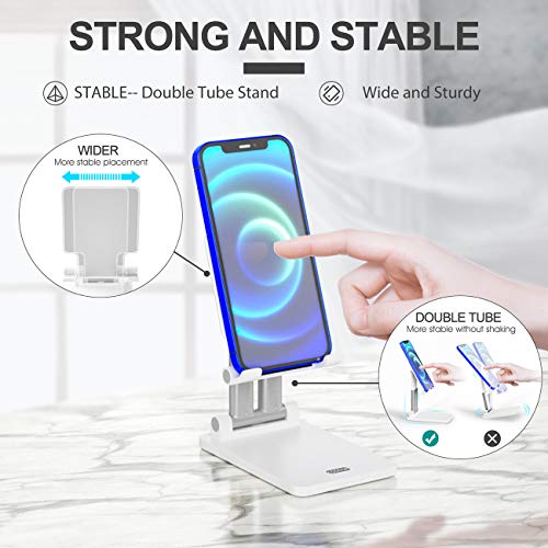 Adjustable Phone Stand, coonoe Foldable Cell Phone Holder for Desk Multi-Angle and Height Adjustable Universal Phone Dock Compatible with 4-9.7\