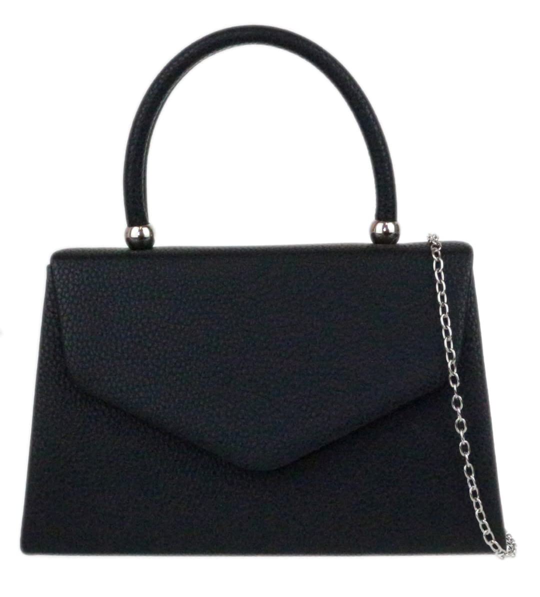 Girly Handbags Womens Plain Handle Clutch Bag - Black