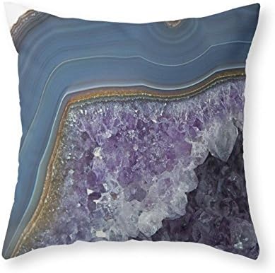 Sea Girl Soft Amethyst Geode Agate Throw Pillow Indoor Cover Pillow Case For Your Home(20in x 20in)
