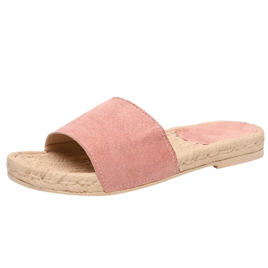  Rome Women Summer Slippers Hemp Rope Flat Beach
