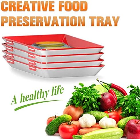 Adealink Serving Trays, Tray Food Plastic Preservation Tray Kitchen Tools Healthy Seal Storage Container