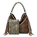SHOMICO Womens Shoulder Bag Hobo Purse Crossbody Fringe Bags for Ladies Taupe Green Brown Large Big Oversize (Khaki)