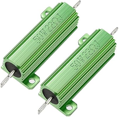 Uxcell 50w 22 Ohm 5 Aluminum Housing Resistor Screw Tap Chassis Mounted Aluminum Case Wirewound Resistor Load Resistors Green 2 Pcs Amazon Com Industrial Scientific