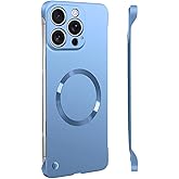 YAOZOCASE for iPhone Case,Luxury Magnetic Metal Gloss Matte Ultra Thin Frameless,Compatible with Magsafe Slim Hard PC Protection Shockproof Phone Case (Blue,iPhone 14)