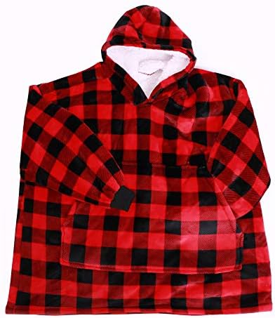 plaid over hoodie