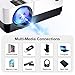 Video Projector, GEARGO H2 Portable Projector with 185” Display and Full HD 1080P Support 50,000 Hrs LED Lamp Life Compatible with Fire TV Stick, HDMI, VGA, USB, TF, iPad,iPhone for Home Theaterthumb 3