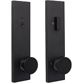 Weslock 066214242SL2D Addy Entry Handle with Mesa Knob (Keyed Handleset, Matte Black) Complete Set