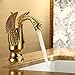 Rozin Swan Design Single Hole Bathroom Basin Faucet One Lever Vanity Sink Mixer Tap Gold Polished
