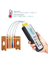 Termómetro termómetro digital RISEPRO de 4 canales, tipo K, termómetro 200~2,501.6 °F 2501°F sensor HT 9815