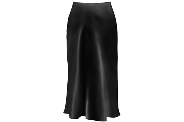 Leopard Skirt for Women Midi Length High Waist Silk Satin Elasticized Cheetah Skirts