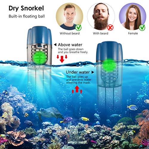 RUNACC Full Face Snorkel Mask Set Foldable Snorkeling Diving Mask for Adults and Kids with 180°Large View, Detachable Camera Mount, Storage Bag, Waterproof Phone Pouch and Earplug, S/M