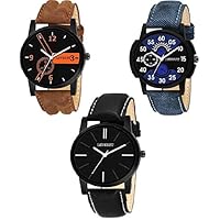 LEVERET Pack of 3 Multicolour Analog Watch for Men and Boys