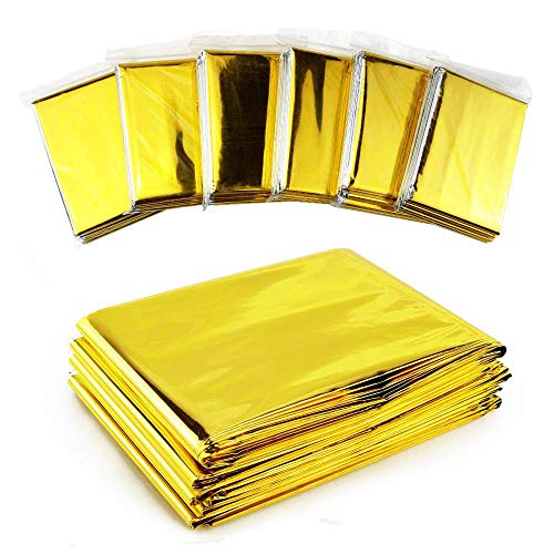 GPS G-6831 Emergency Foil Silver & Gold Mylar Thermal Blanket, 62″ Length x 82″ Width (Pack of 10)