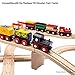 Playbees 12 Piece Wooden Train Cars Magnetic Set Includes 3 Engines, Magnet Train Toy Collection for Toddler Boys and Girls, Compatible with Most Name Brand Wood Tracks