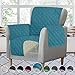RHF Reversible Recliner Chair Cover, Chair Cover, Recliner Cover, Pet Cover for Chair, Furniture Protector, Machine Washable, Double Diamond Quilted(Recliner-Small:Light Blue/Cream)