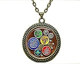 SunShine Day Fashion Necklace Avatar Last Airbender 4 Elements Steampunk Pendant Pendant Necklace Glass Cabochon Necklace A3903
